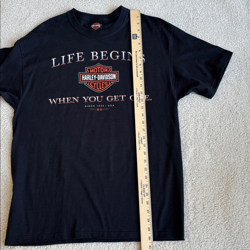 Harley-Davidson Life Begins Get One Eagle Nest USA Motorcycle Black Mens Large - Picture 14 of 15